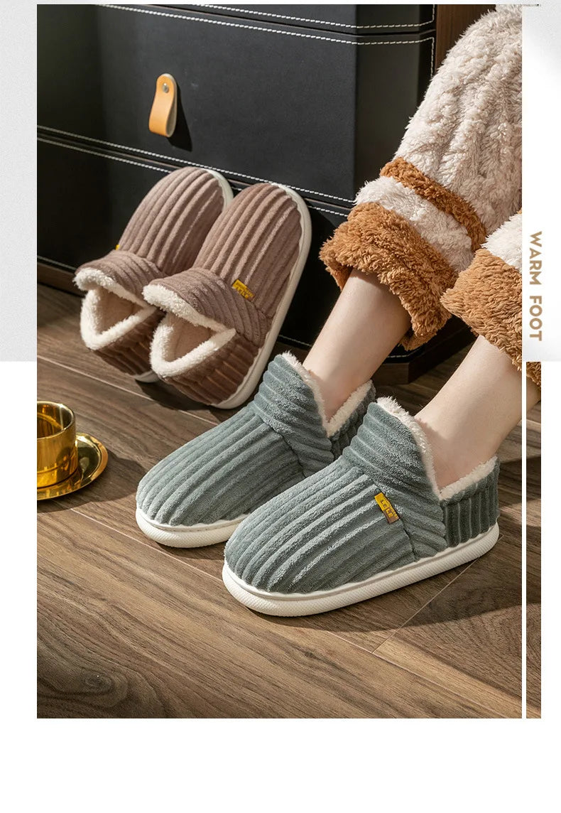 Unisex Warm Plush Fur Winter Slippers Indoor and Outdoor Fluffy Warm Fuzzy House Shoes With Fuzzy Soft Furry For Men & Women