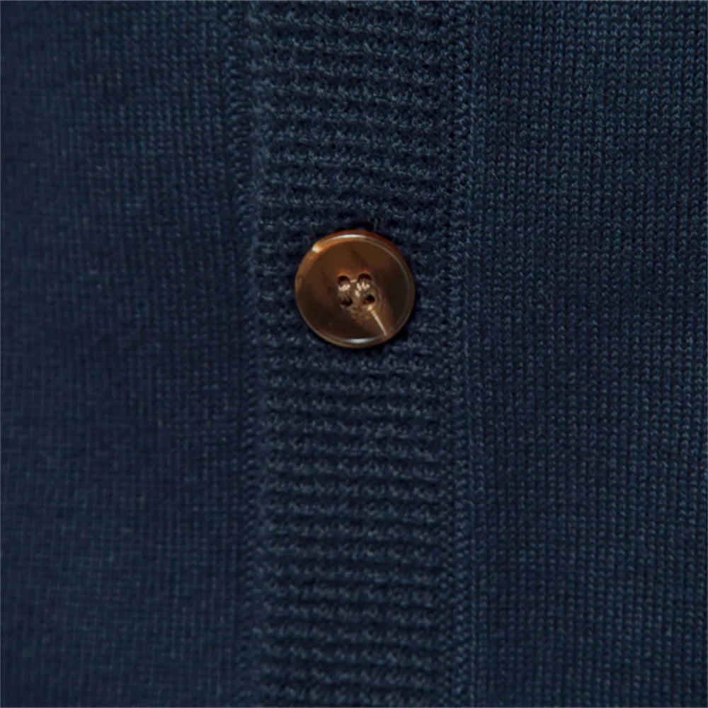 Men's Autumn Cotton Cardigan Sweater Casual Single Breasted Solid Colour High Quality Cotton Sweater For Men