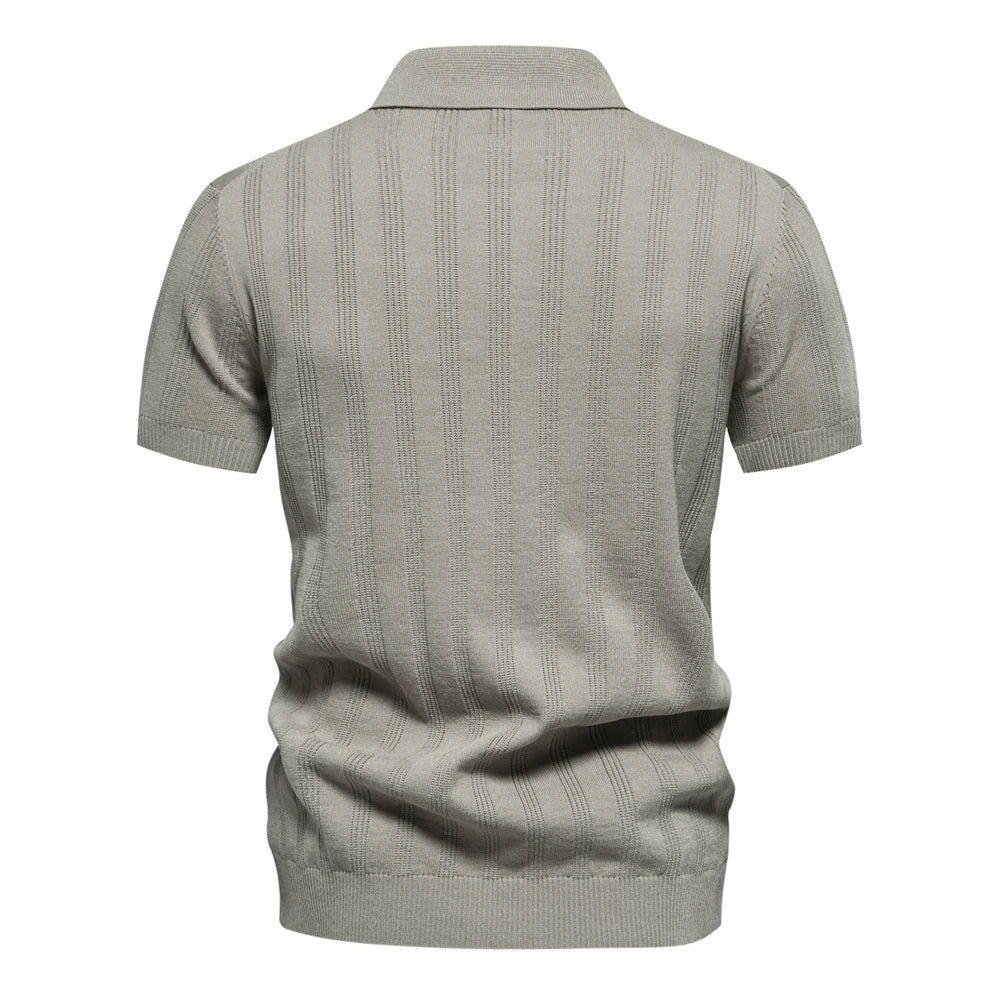 2024 Nieuw zomer geribbeld poloshirt voor heren, ademend en koel, merkkwaliteit heren poloshirts met textuur
