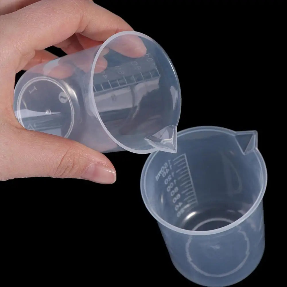 Plastic Transparent Measuring Cup for Kitchen Chemical Laboratory Test Stackable Graduated Cylinder Beaker Mixing Cups