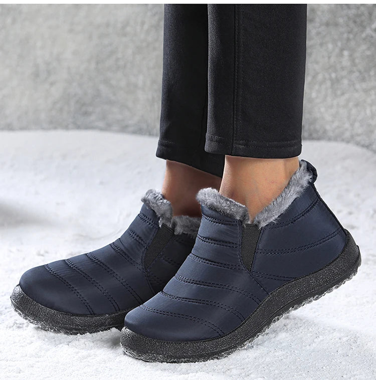 Women's Winter Waterproof Warm Fur Walking Shoes Moccasin Ladies Casual Footwear For Women