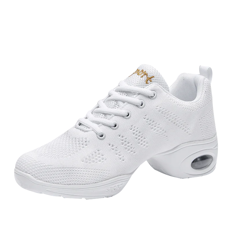 Women's Jazz Ballroom Comfortable Dance Shoes PU Soft Outsole Breathable Modern Tango Dance Sneakers Lightweight Stylish