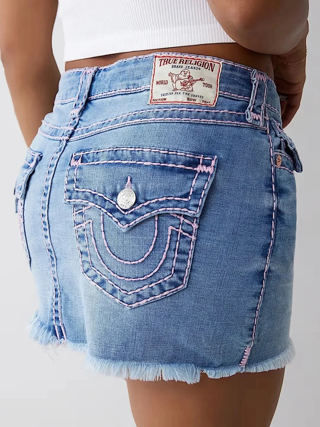 Y2K Witte Slim Fit Potlood Leggings voor Dames, Jeans met Geborduurde Zakken, Lage Taille Hip Hop Stijl Denim Shorts voor Middelbare Leeftijd