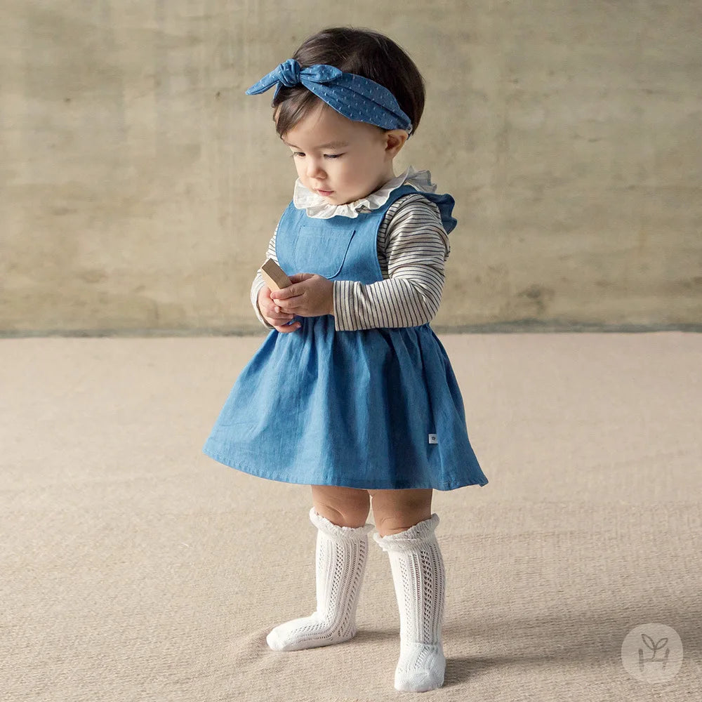 Baby Girl Knitted Mesh Socks Knee High Tube Toddler Girls Solid Socks Summer Thin Cotton Infant Kids Long Tube Socking 0-2 Years