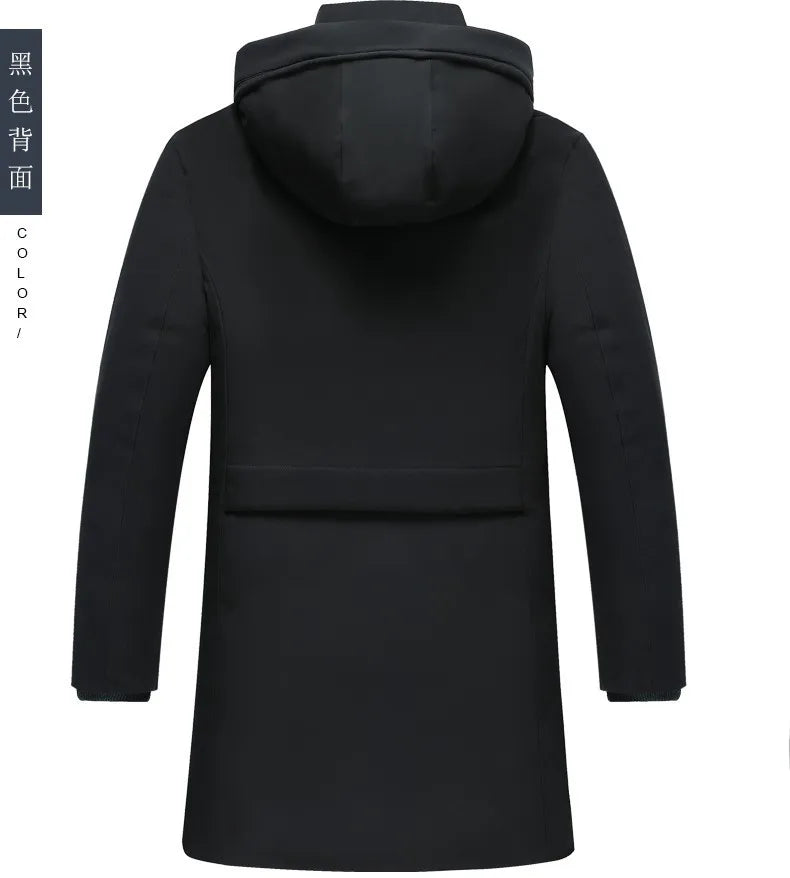 Men's Top Grade Designer Brand Parka Jacket, Thick Casual Fashion Windbreaker, Hooded Quilted Bubble Male Long Coats