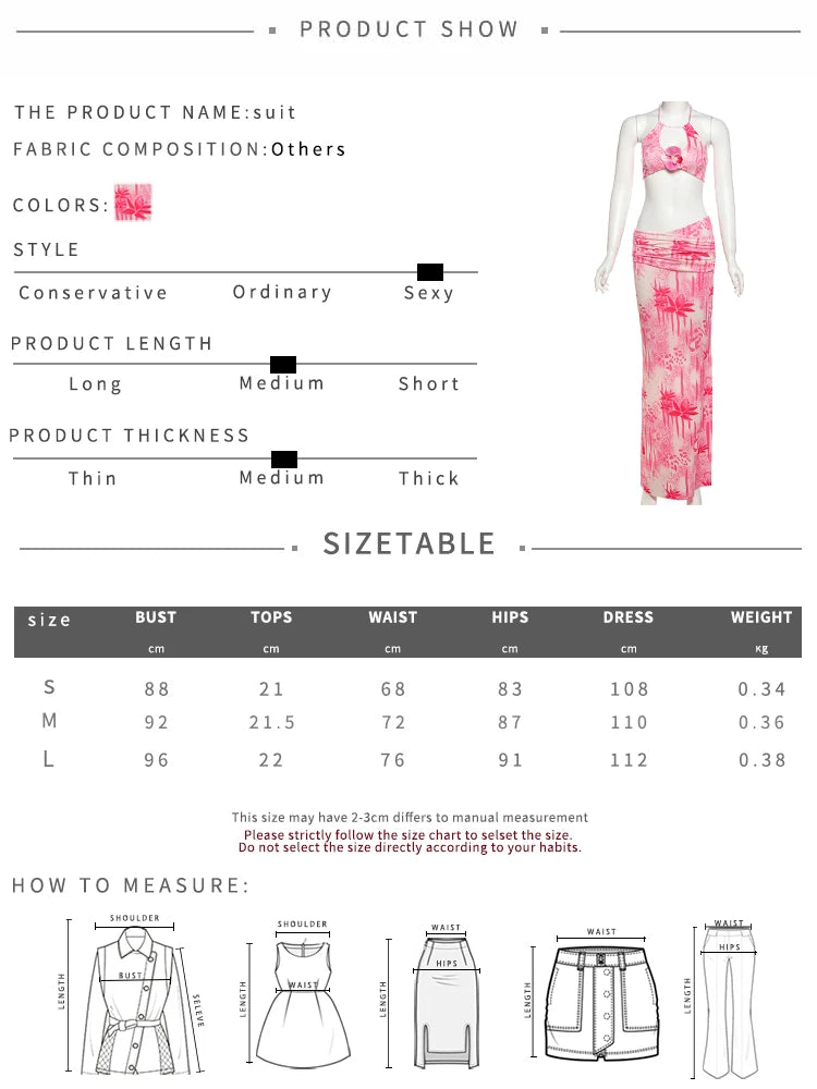 Fashion Patchwork 2 Piece Set Women Pearls Necklace Halter Applique Crop Tops + Skinny Skirts Vacation Beach Style Suit