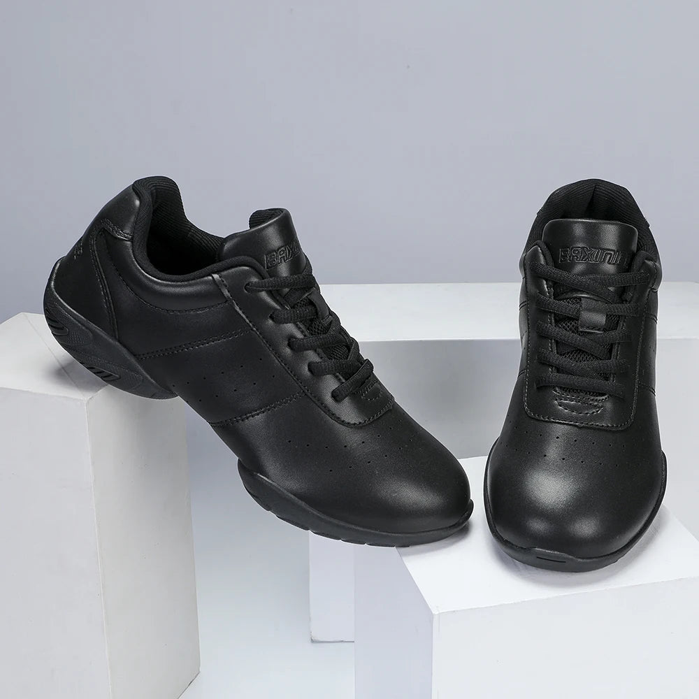 Girls White Dance Shoes Jazz Sneakers Youth Cheerleading Shoes Athletic Training Tennis Kids Competitive Aerobics Shoes