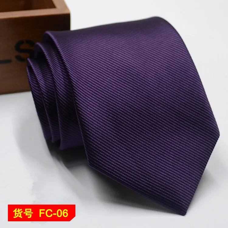 Men's Solid Color Stripe Floral Jacquard Necktie 7-8cm Width Fashionable Daily Wear Cravat for Wedding Party Gift