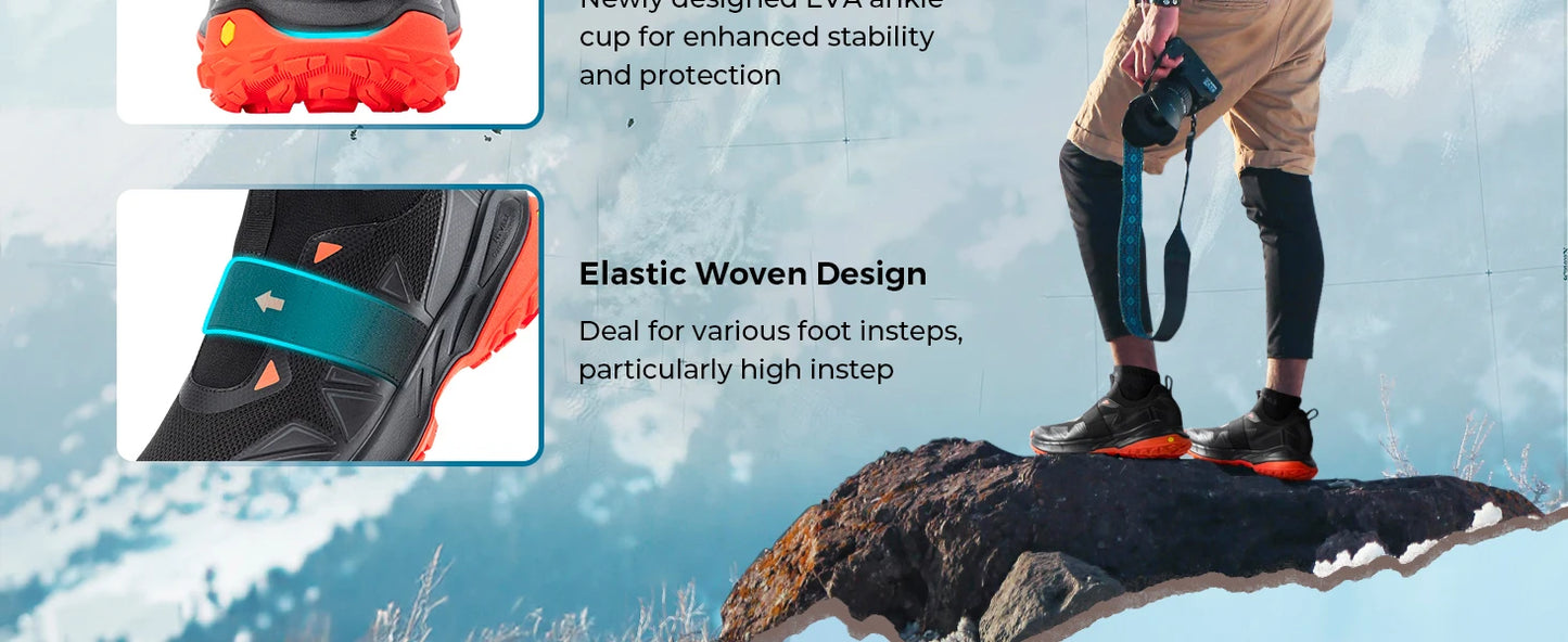 Men's Widened Hiking Walking Shoes Slip-On Comfortable Orthopaedic With Arch Support Non-Slip Sports Shoes For Travel