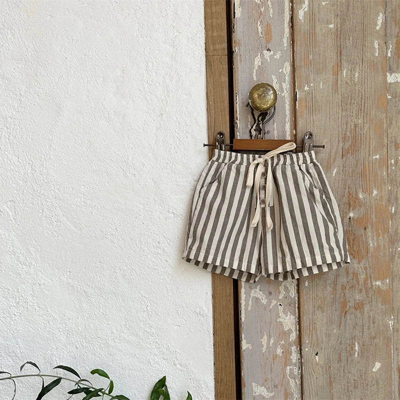 Summer Kids Shorts Children Cute Stripe Trousers Boy Girls Outwear Pants For Children 9M-4T Unisex