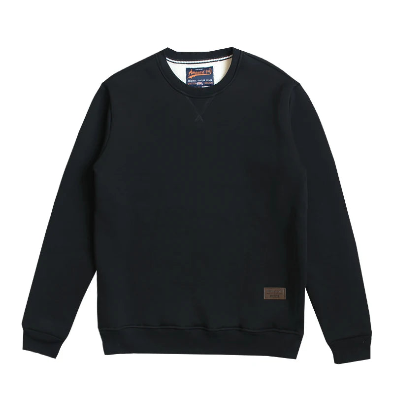 Herbst Winter New American Simple Thick Arctic Fleece Solid Color Sweatshirt Herren Reine Baumwolle Washed Pullover Casual Sportwear