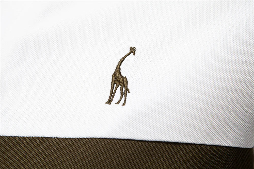 Men's Summer V-Neck Striped Polo Shirt Breathable Slim Fit Polo Shirts for Men Lightweight Casual Athletic Polo