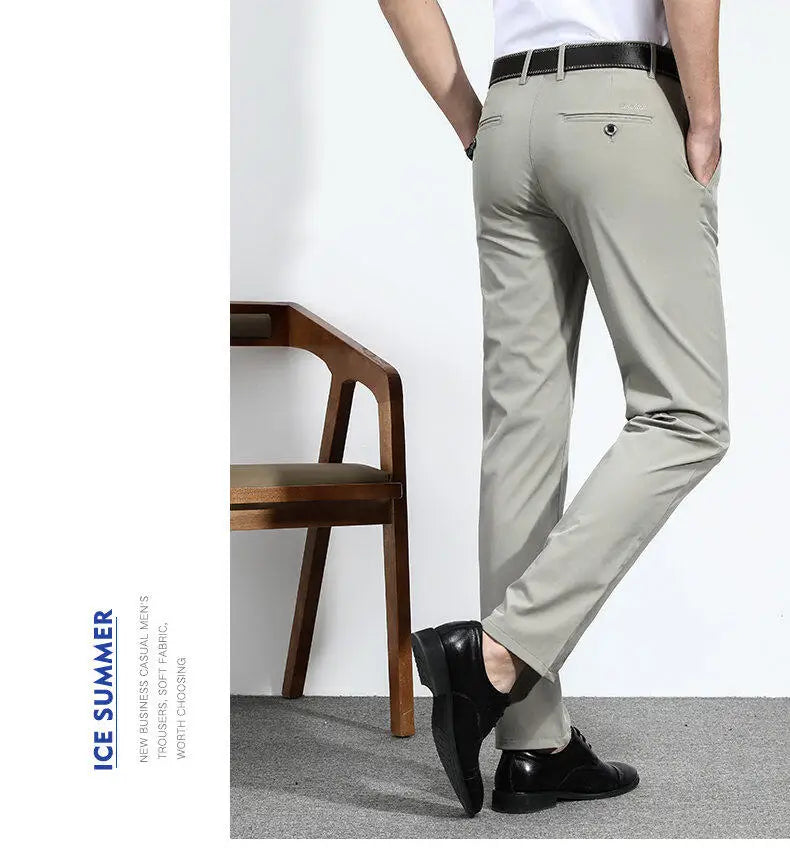 Stretchable Men's Dress Pants, Classic Trousers for Versatile Wear, Comfort & Style Combined Sizes 28-40