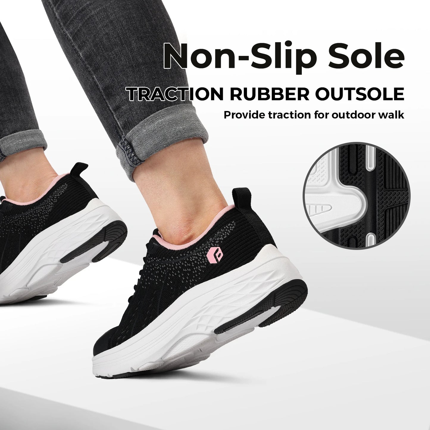 Women's Shoes Wide Width Lightweight Sneakers for Women Wide Width for Flat Foot Plantar Fasciitis Heel Pain Relief