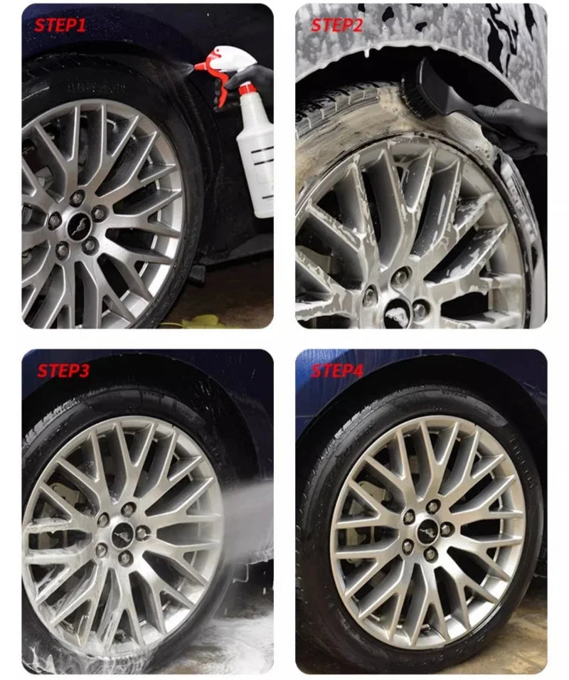 Motorcycle Tire Rim Brush Wheel Hub Cleaning Brushes Motorcycle Wheels Detailing Accessories Black White Tire Washing Tool