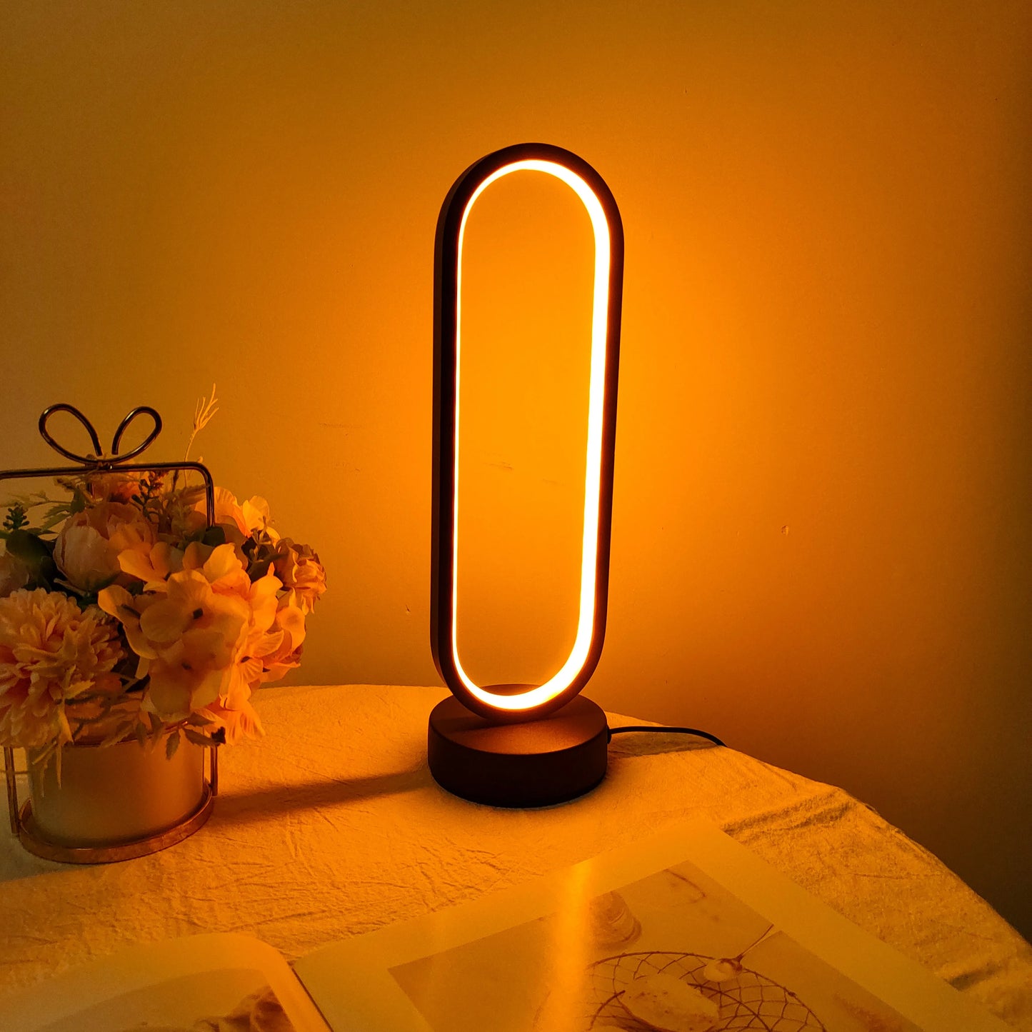 1 ST Lamp slaapkamer Ringlamp Woonkamer Driekleurige Dimbare Bedlamp LED Nachtlampje