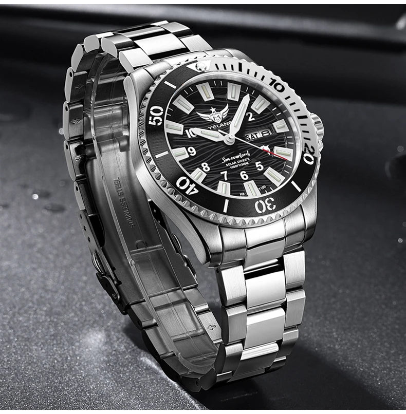 Yelang V1217 42mm Japan Eco-Drive Solar Watch Men's Watch 300M Diver Watch 30ATM Professional Waterproof Sapphire Luminous