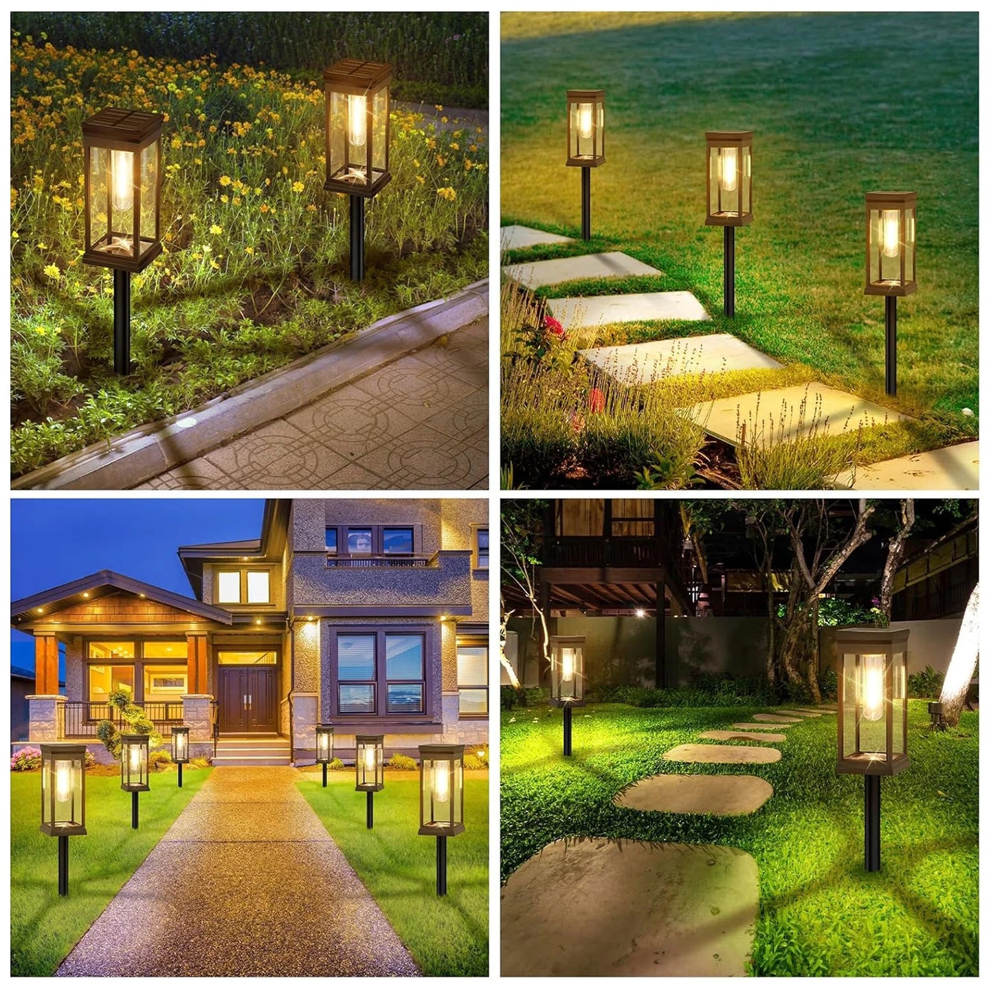 4 stuks zonnelampen voor buiten, waterdichte, heldere zonnelampen voor paden, tuinpaden en tuinverlichting