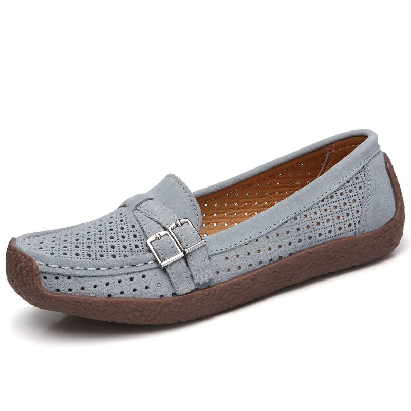Women's Female Ladies Mother Shoes Sandals Platform Flats Slip On Hollow Summer Cool Moccasins Vulcanized Shoes 41 42