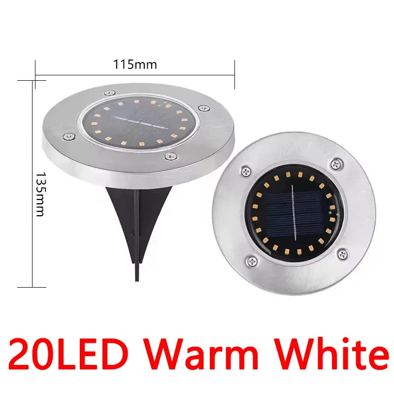 1/4/8-pack zonnelampen voor buiten, 8/20 LED's, schijfvormige ondergrondse lamp, spot, begraven zonnelamp voor huis, tuin, gazon en tuindecoratie