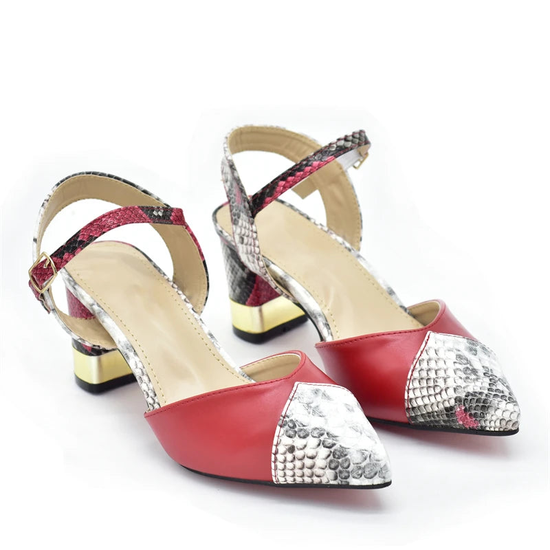 Women's Designers Italian Shoe and Bag Set for Nigerian Ladies' Luxury Party Shoes With Sexy High Heels