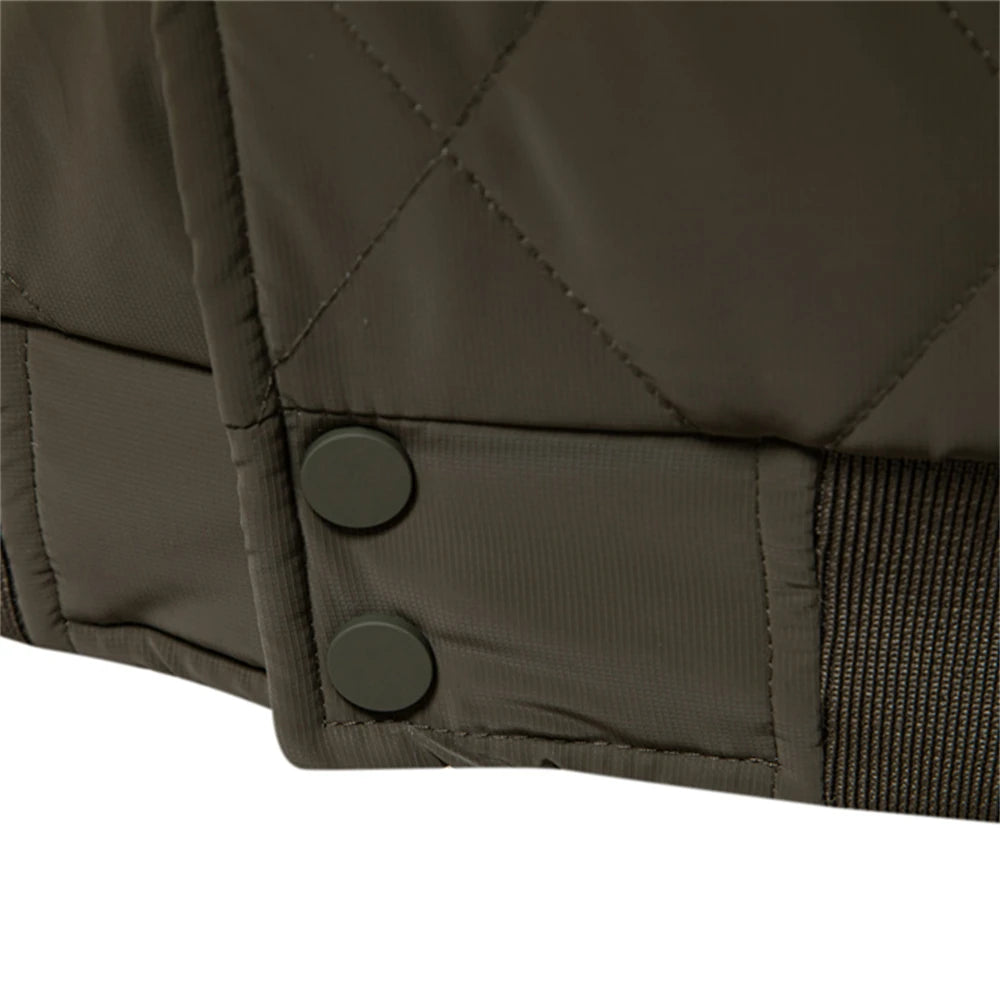 Men's Patchwork Thick Fleece Lined Baseball Bomber Jacket Winter Warm Outwear Jackets Coats for Men