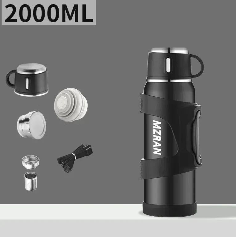 316 roestvrijstalen thermosfles met grote capaciteit, 2L/3L, buitenreiskoffiemokken, thermische vacuümwaterfles, thermische mok