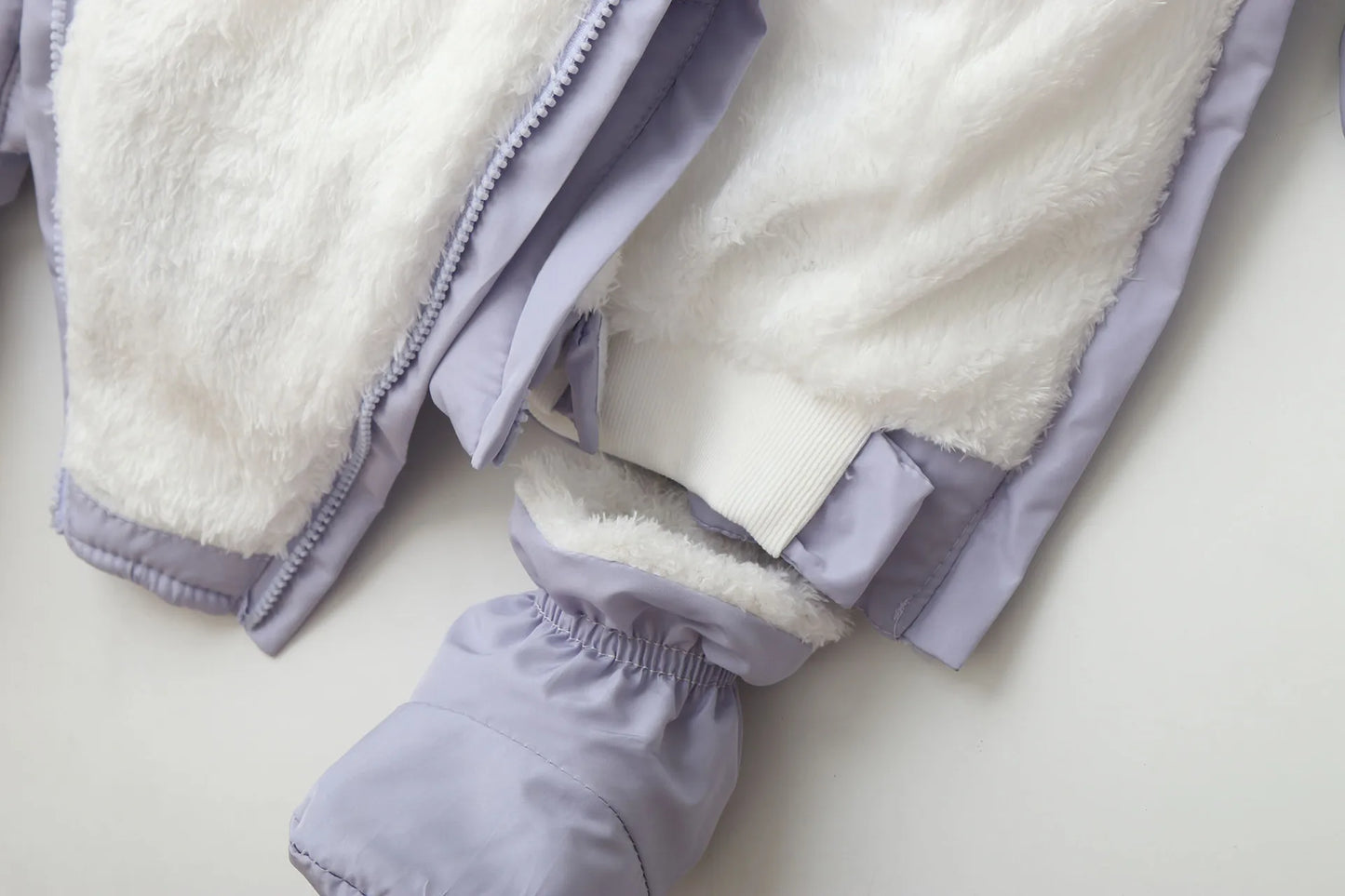 Winter Baby Rompers Fur Lining Boys Jumpsuits Warm Fleece Padded Toddler Snowsuit Infant Outfit