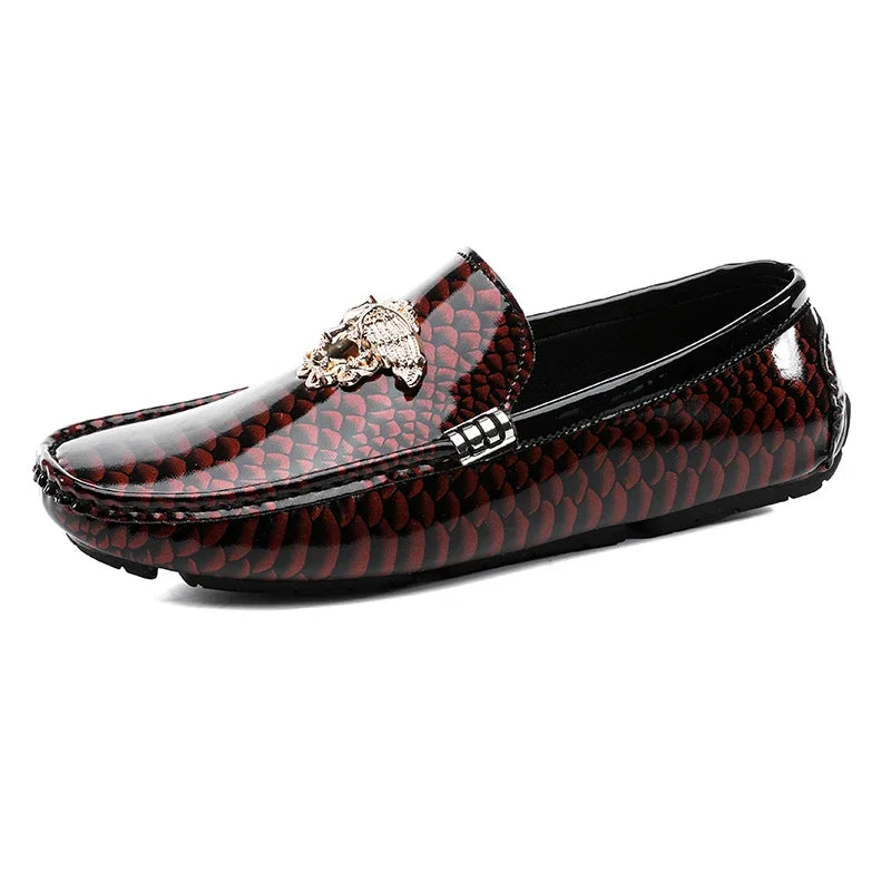 Luxury Trendy Mens Fashion Casual Shoes Popular Youth Daily Walking Shoes Red Business Moccasins Loafers Large Size 38-48