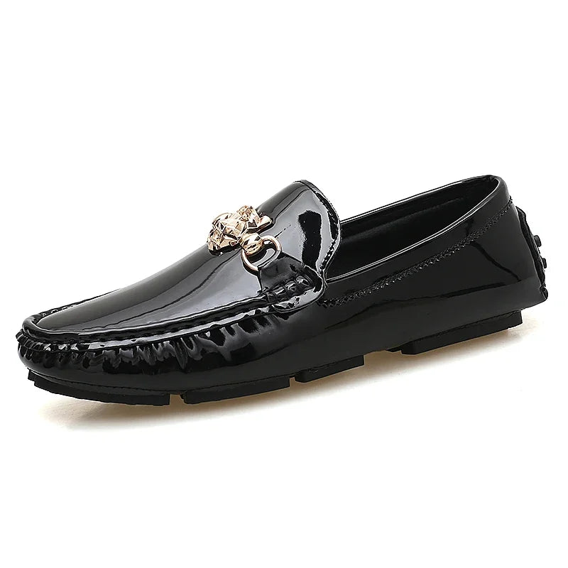 Stylish England Gentleman Casual Moccasin Shoes White Silver Mens Formal Dress Wedding Shoes Large Size 38-48 Youth Loafers