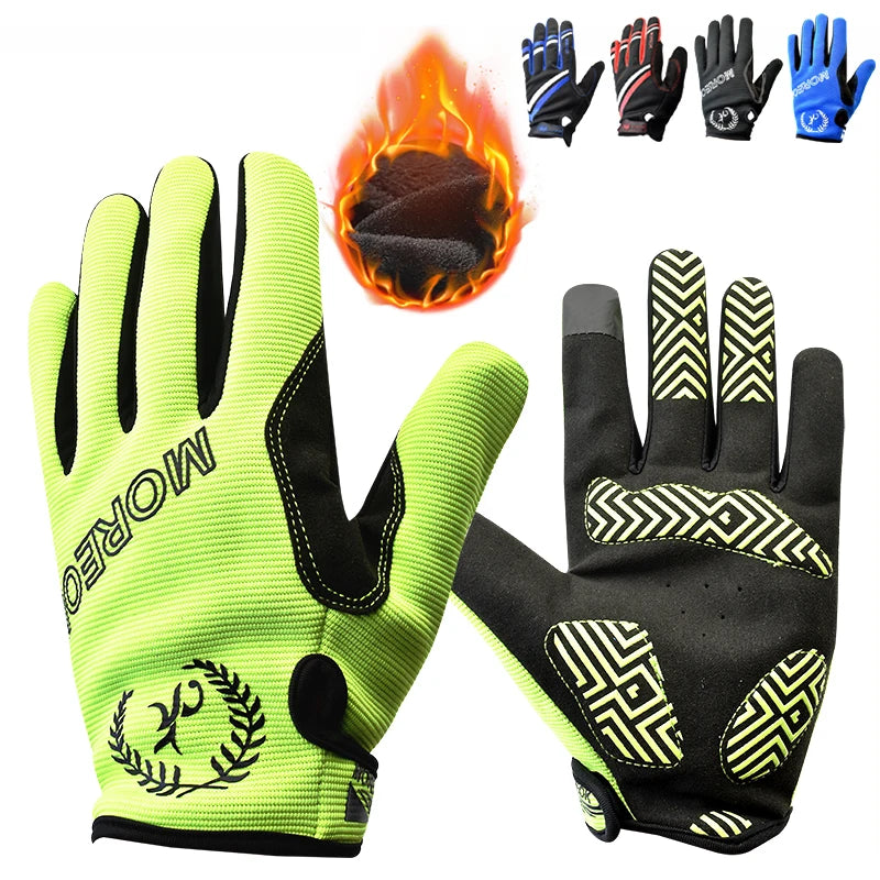Winter Full Finger Cycling Gloves Warm Fleece Bicycle Road Mountain Bike MTB Sports Touch Screen Gel Gloves for Women Men