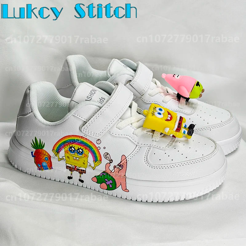 SpongeBob Gift Children Shoes Student Casual Kid Sneakers Girls Boys Running Fashion Sports Shoes Cute Christmas Birthday Gift