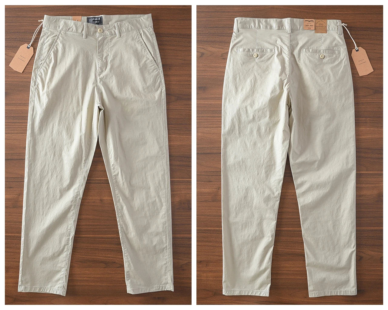 2025 Summer New American Retro Thin Micro Elasticity Casual Pants Men's Simple 97% Cotton Slim CHINO Business Straight Trousers