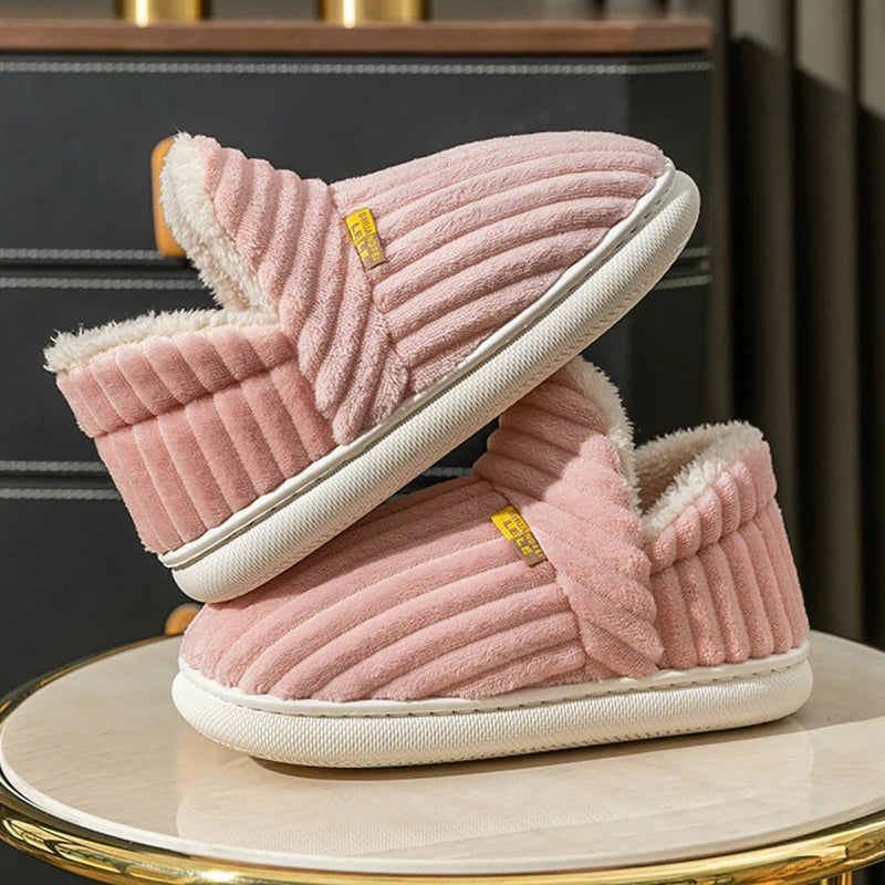 Unisex Warm Plush Fur Winter Slippers Indoor and Outdoor Fluffy Warm Fuzzy House Shoes With Fuzzy Soft Furry For Men & Women