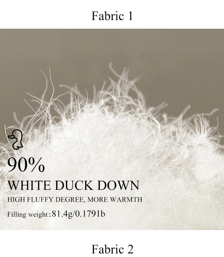 Women's High-Quality Woollen Luxury Jacket, Thick White Duck Down Vest Coats For Ladies
