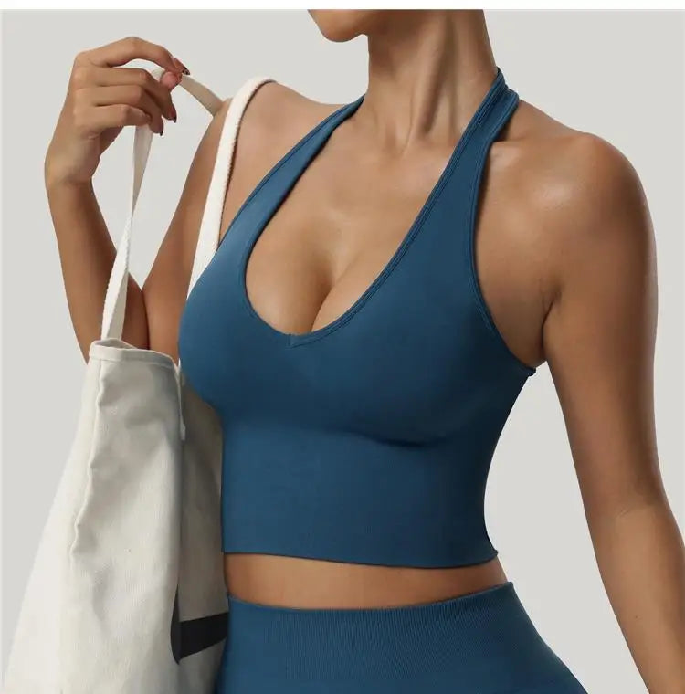 Seamless Sports Bra Women Impact Strappy Gym Top Yoga Activewear Woman Tank Tops Fitness Workout Clothing Gym Sportswear