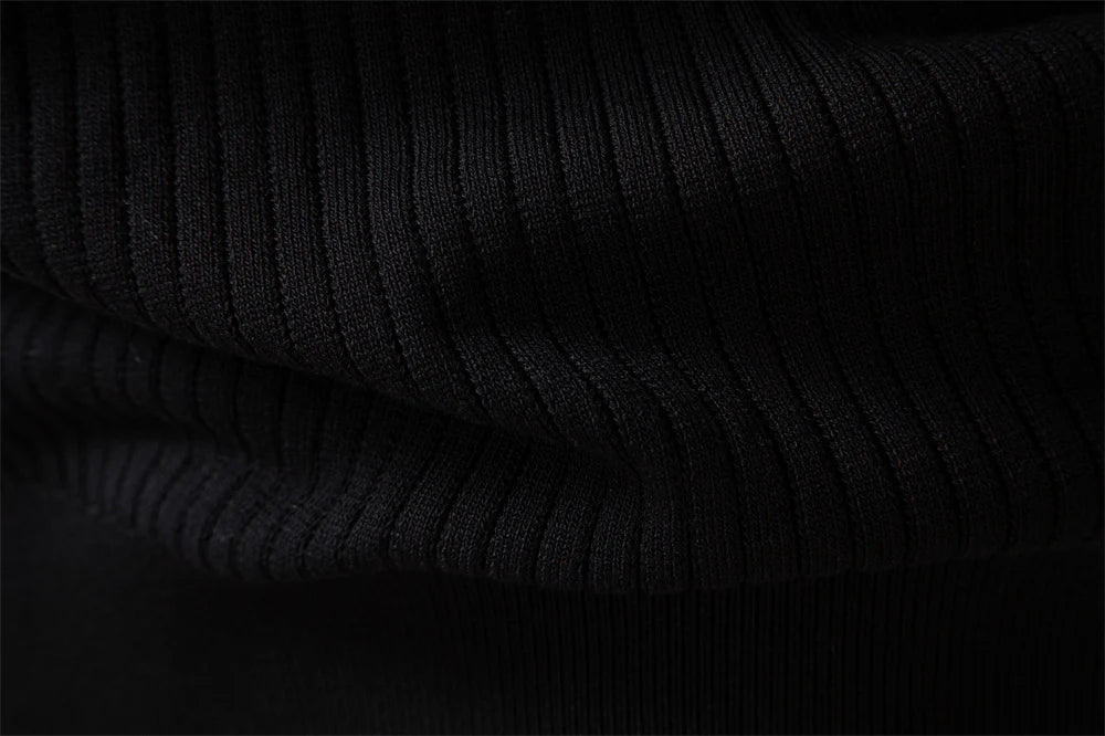 Men's Long Sleeve T-Shirt Fashion Knitted Slim Fit Polo Sweater Ribbed Henley Collar T-Shirt For Men