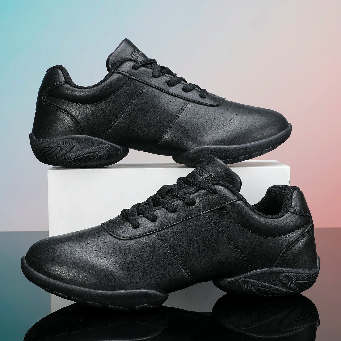Girls White Dance Shoes Jazz Sneakers Youth Cheerleading Shoes Athletic Training Tennis Kids Competitive Aerobics Shoes