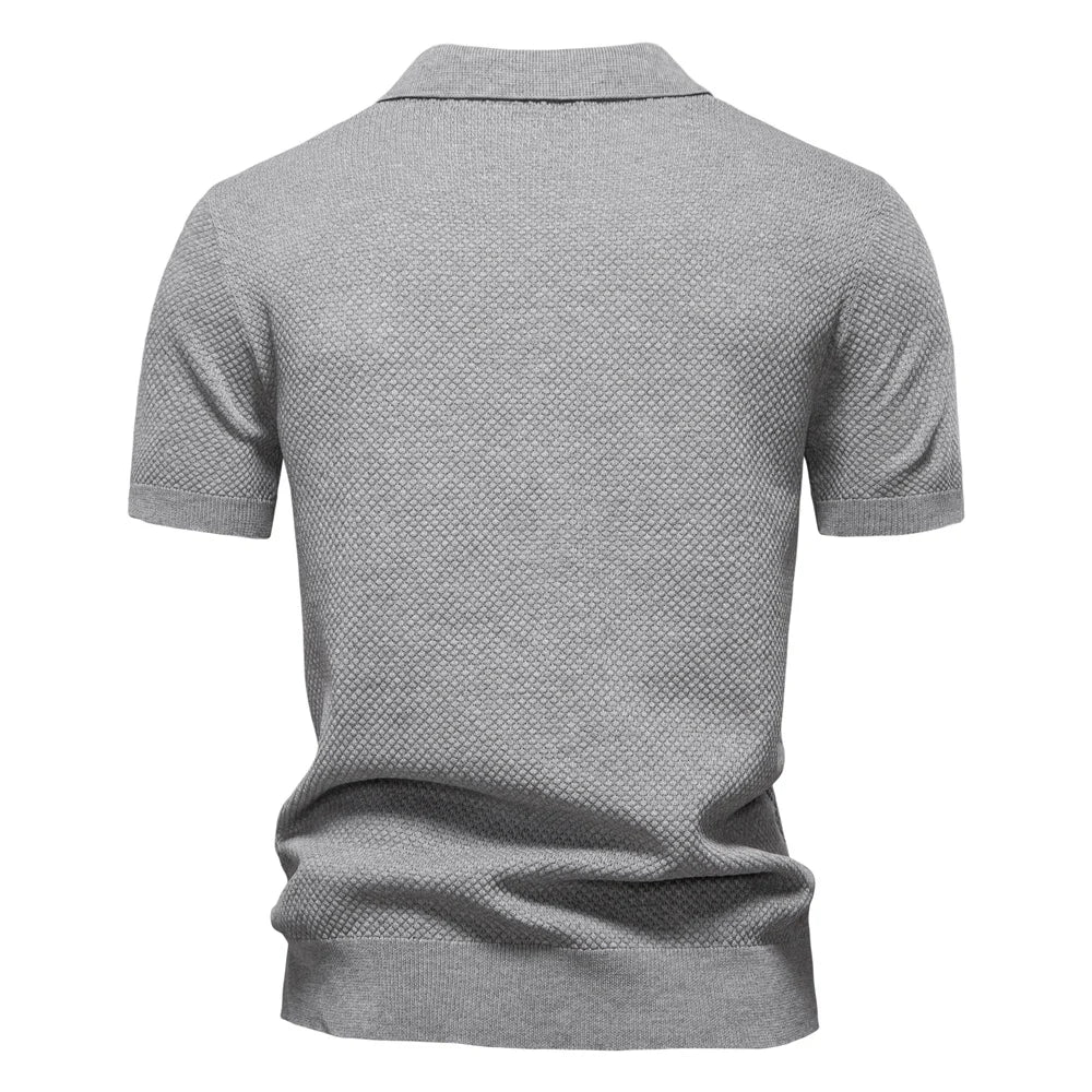 Men's Summer Breathable Polo Shirt Short Sleeve Solid Colour Casual Polo Shirts for Men Lightweight Stretch Polo 