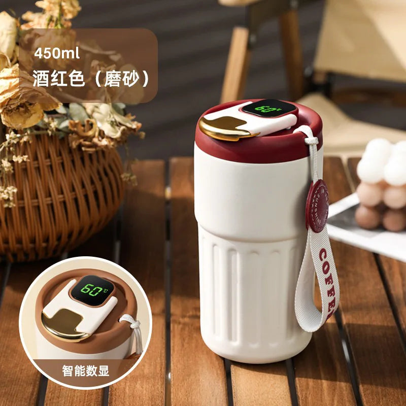 316 SS Smart vacuüm geïsoleerde thermosfles - 24/12 uur warm/koud behoud, lekvrij, minimalistisch ontwerp, reiskoffiemok voor