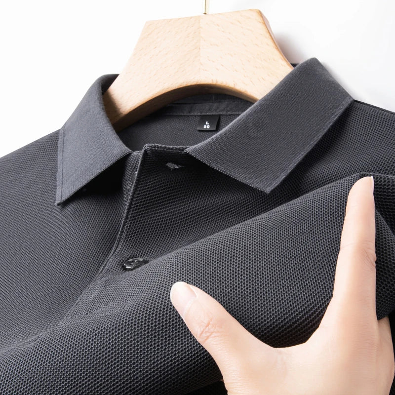 Men's 100% Summer Cotton Polo Shirt, Casual Short Sleeve, Breathable Lapel Tee Ideal for Golf and Other Sports - 10 Colours