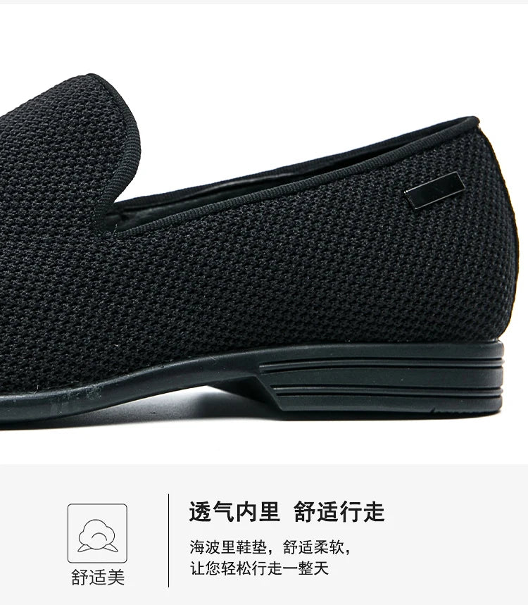 Breathable Mesh Formal Dress Oxfords Shoes for Men Orange Red Male Fashion Casual Loafers England Gentleman Style Shoes