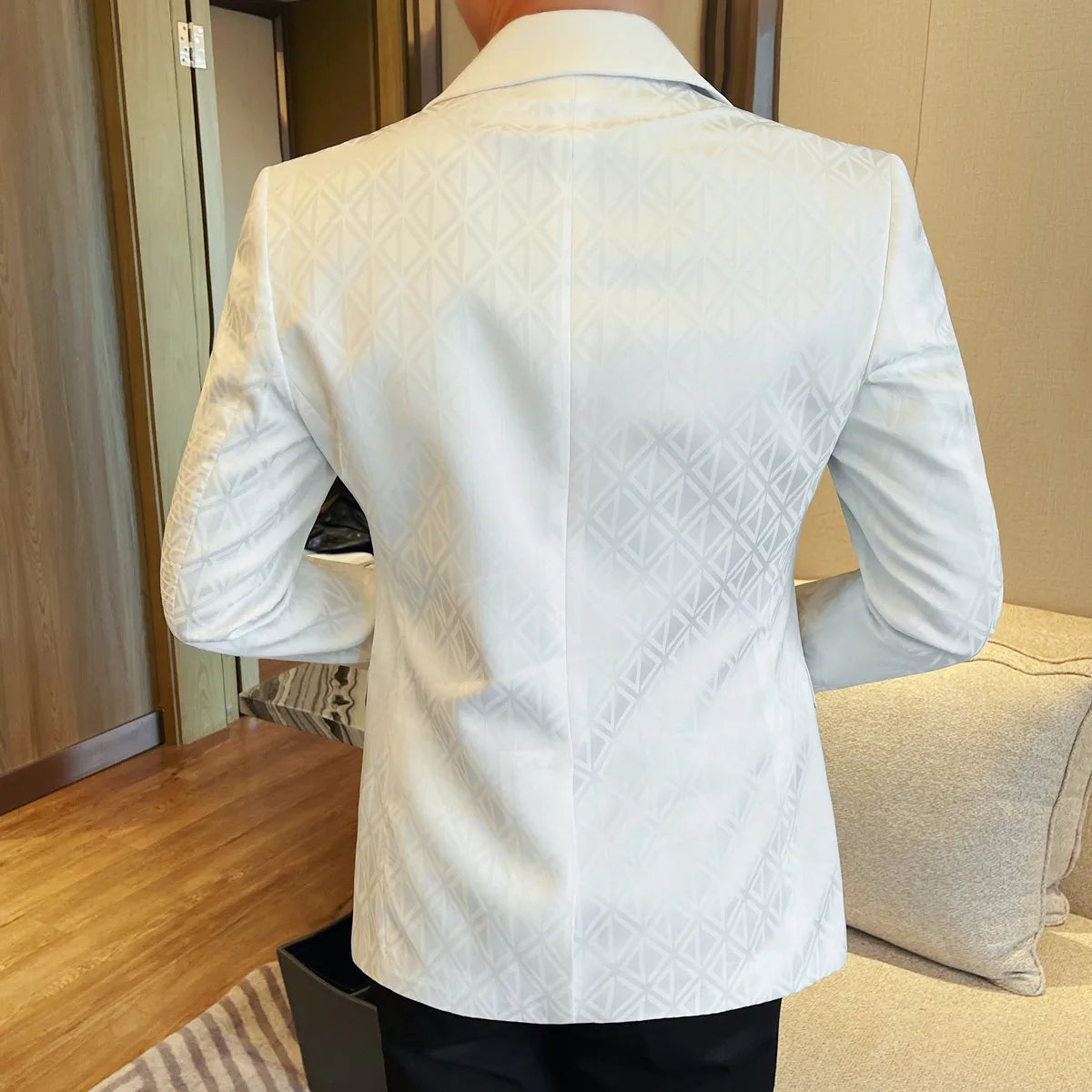 Men's Floral Print Blazer Jacket - Slim Fit Single-Breasted Business Casual Style Autumn Winter Formal Male Coat