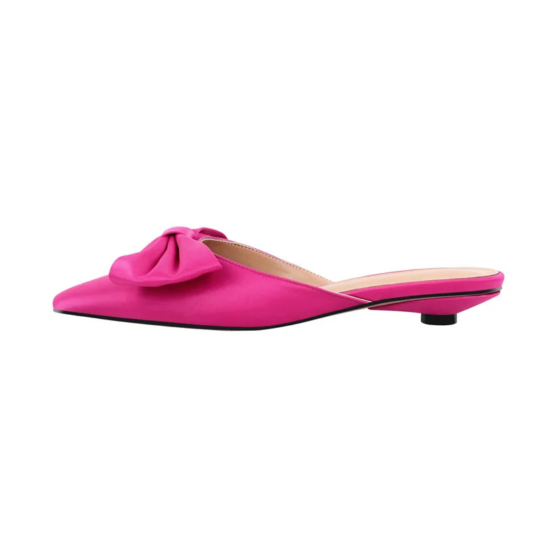 Women Mules Pointed Toe Butterfly-knot Plus Size Shoes