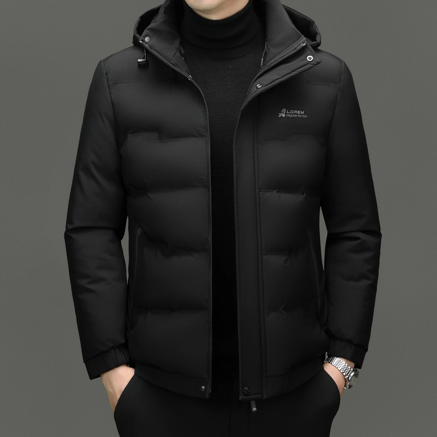 Men's Top Grade Designer Winter Brand Parka Jacket Casual Fashion Windbreaker Hooded Thick Bubble Male Coats