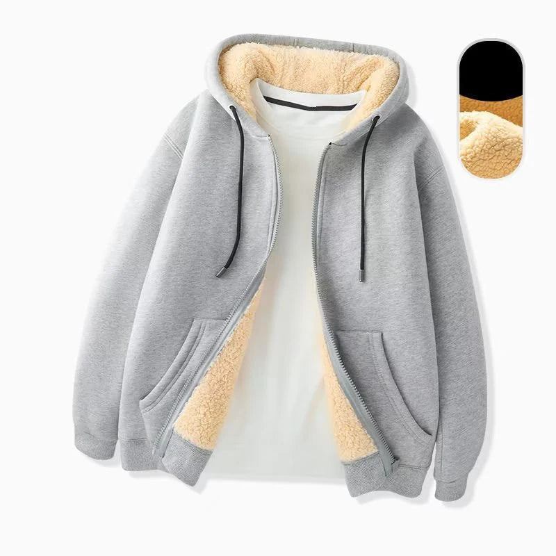 Herren Winterjacke mit Reißverschluss und Kapuze, warm, stylisch, winddicht, langer Mantel, klassische Parkas, lässige Herrenoberteile