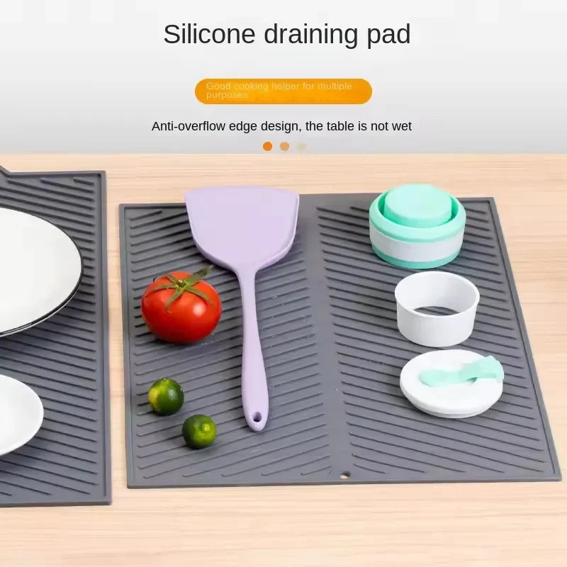 1 stuk siliconen afdruipmat, droogmat voor potten, afdruipmat voor keuken, servies, antislipmatten, anti-verbrandingsmat, keukenbenodigdheden