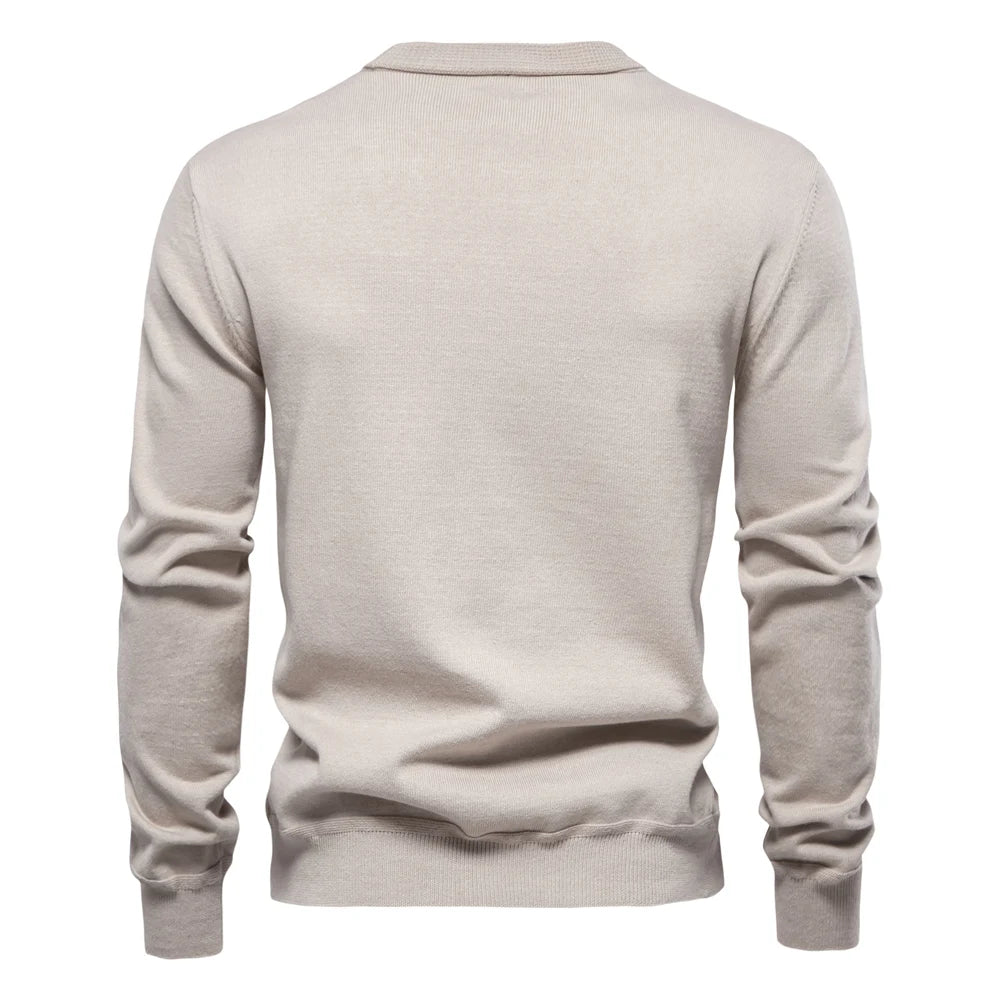 Men's Autumn Cotton Cardigan Sweater Casual Single Breasted Solid Colour High Quality Cotton Sweater For Men