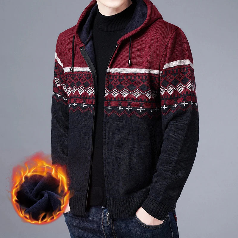 Men's High Quality Hooded Casual Cardigan, Patchwork Jacket, Male Outerwear, and Windbreaker Coats