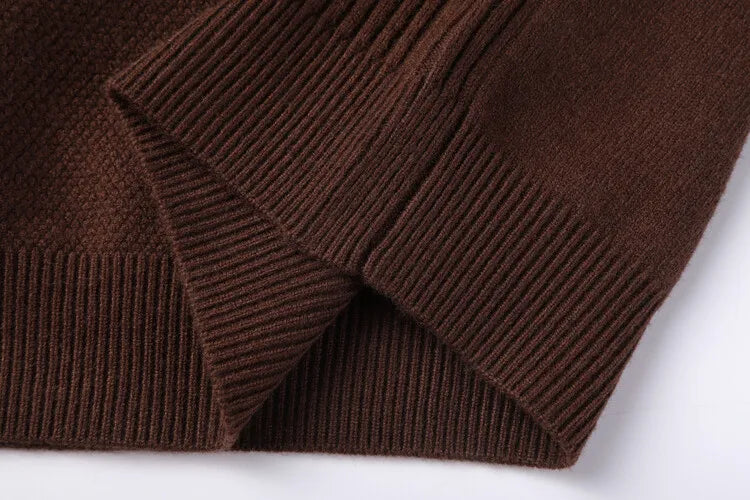 Men's Solid Colour Sweater, Stretchy and Warm For Autumn, Suitable For Business Casual and Male Daily Commute
